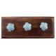 Turquoise Flower Ceramic Wooden Hooks 